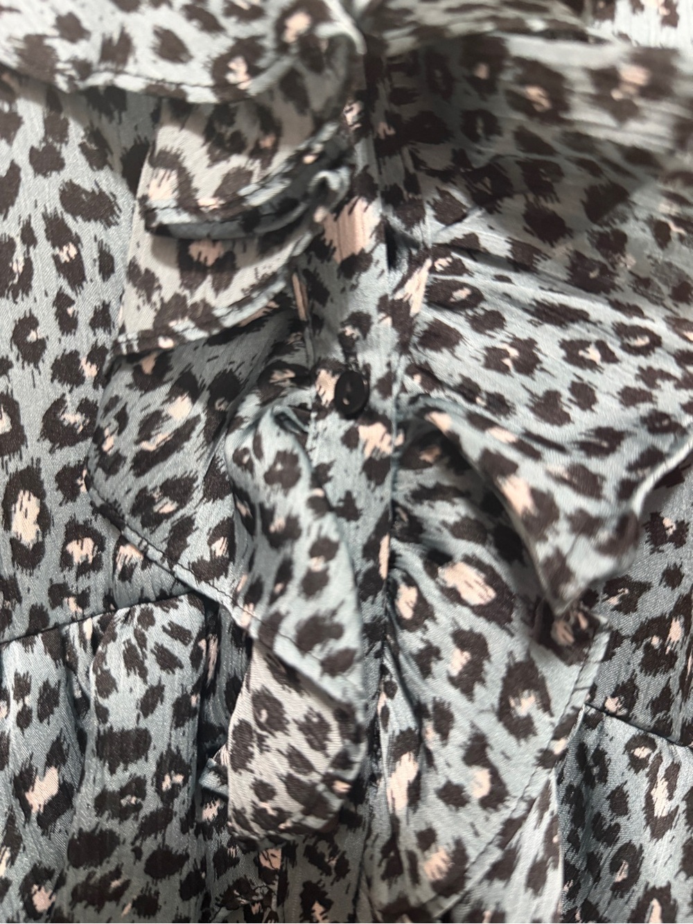 Zara Animal Print Ruffle Mini Dress Green - Picture 6 of 8